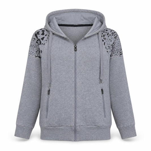 Adidas Women's Grey Animal Print Full Zip Hoodie XS