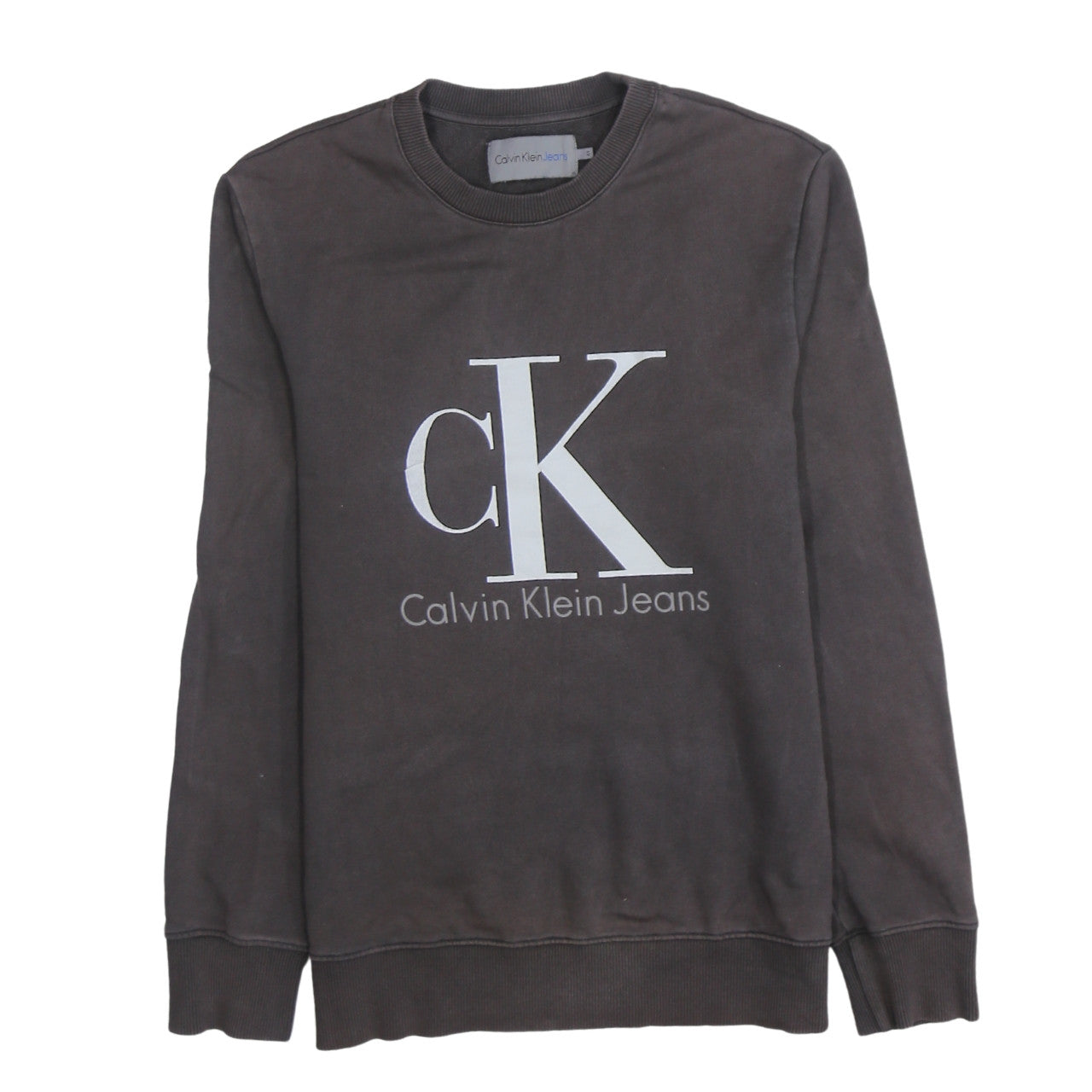 Calvin Klein Jeans Men Brown Cotton Logo Sweatshirt Size S