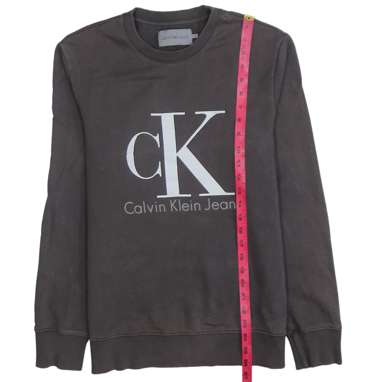 Calvin Klein Jeans Men Brown Cotton Logo Sweatshirt Size S