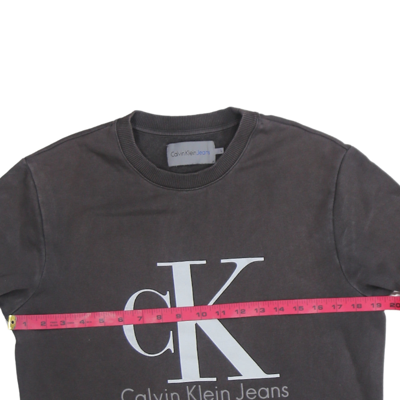 Calvin Klein Jeans Men Brown Cotton Logo Sweatshirt Size S
