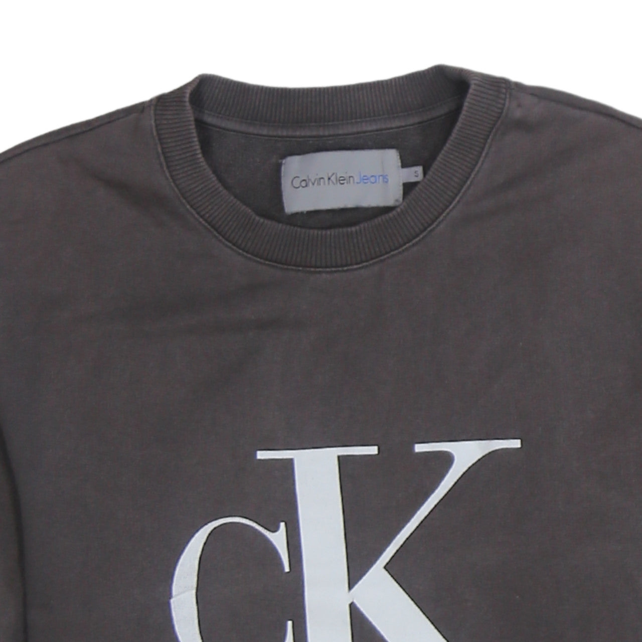 Calvin Klein Jeans Men Brown Cotton Logo Sweatshirt Size S