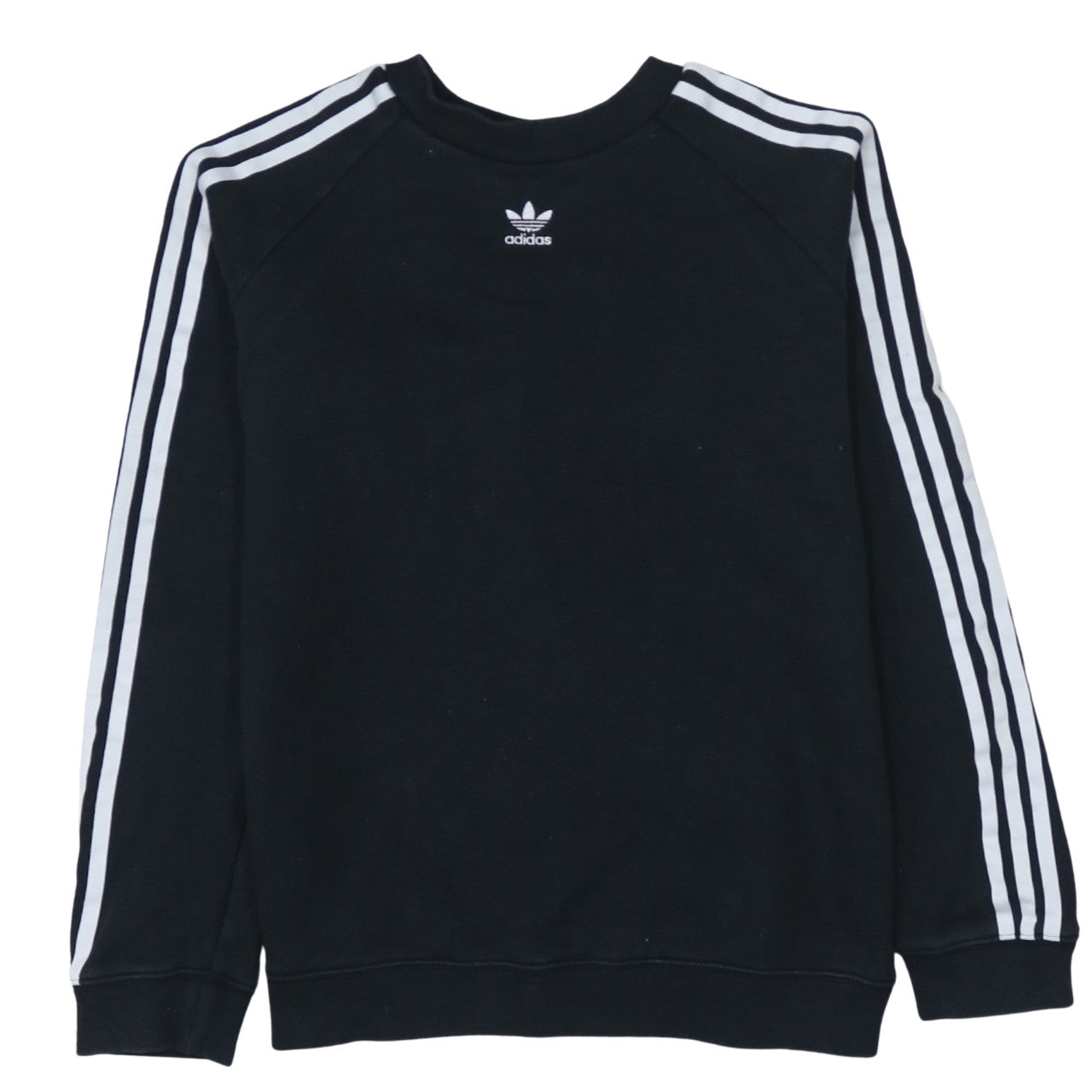 Adidas Womens Black Pullover Sweatshirt UK 14 Cotton Blend Crew Neck