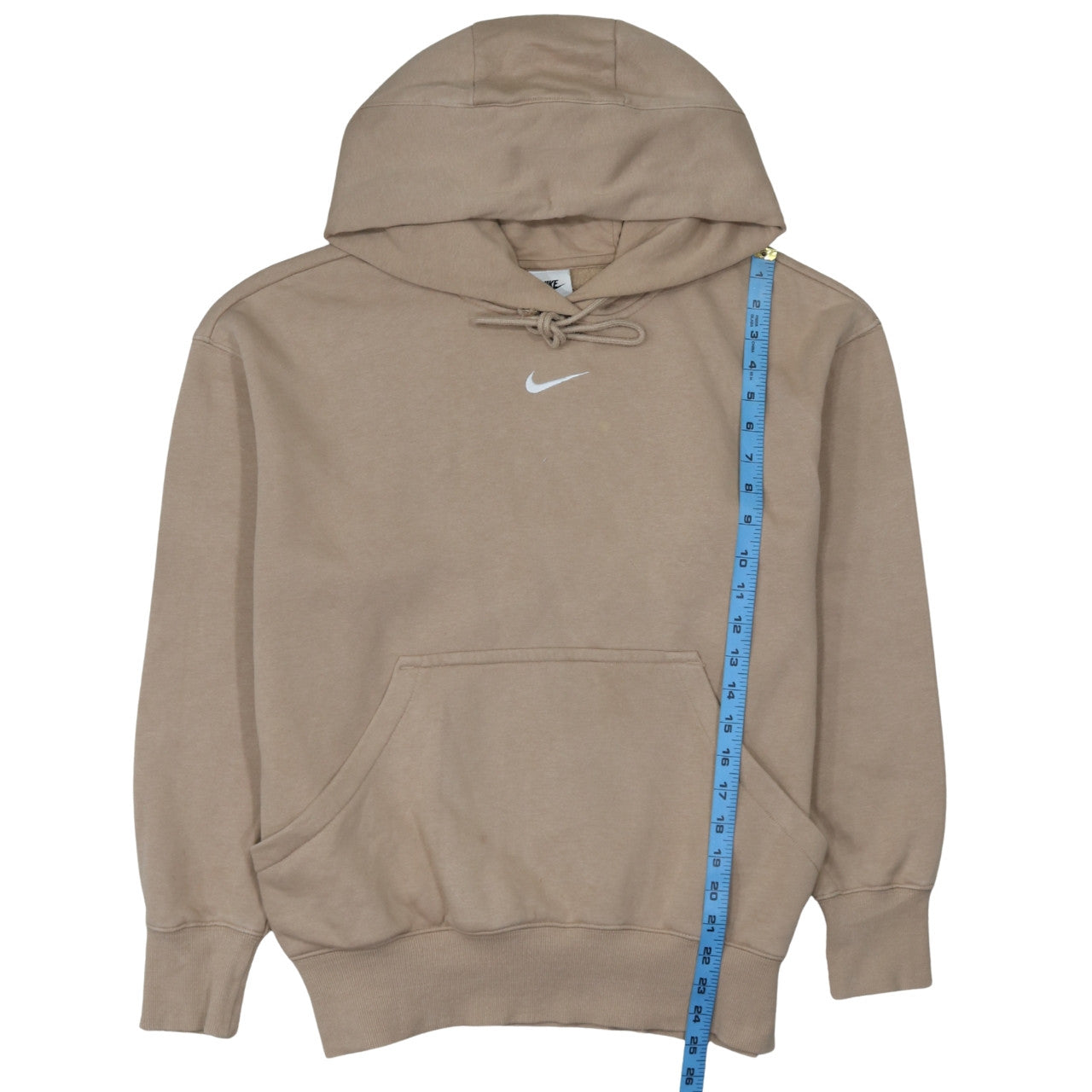 Nike Women Beige XS Pullover Hoodie Cotton Blend Casual Sweatshirt