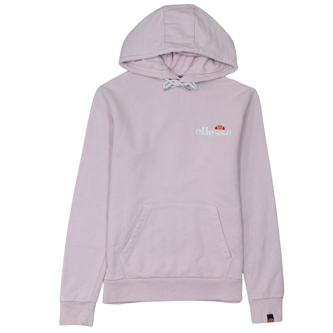Ellesse Womens Pink Pullover Hoodie UK 6 Cotton Blend Hooded Sweatshirt