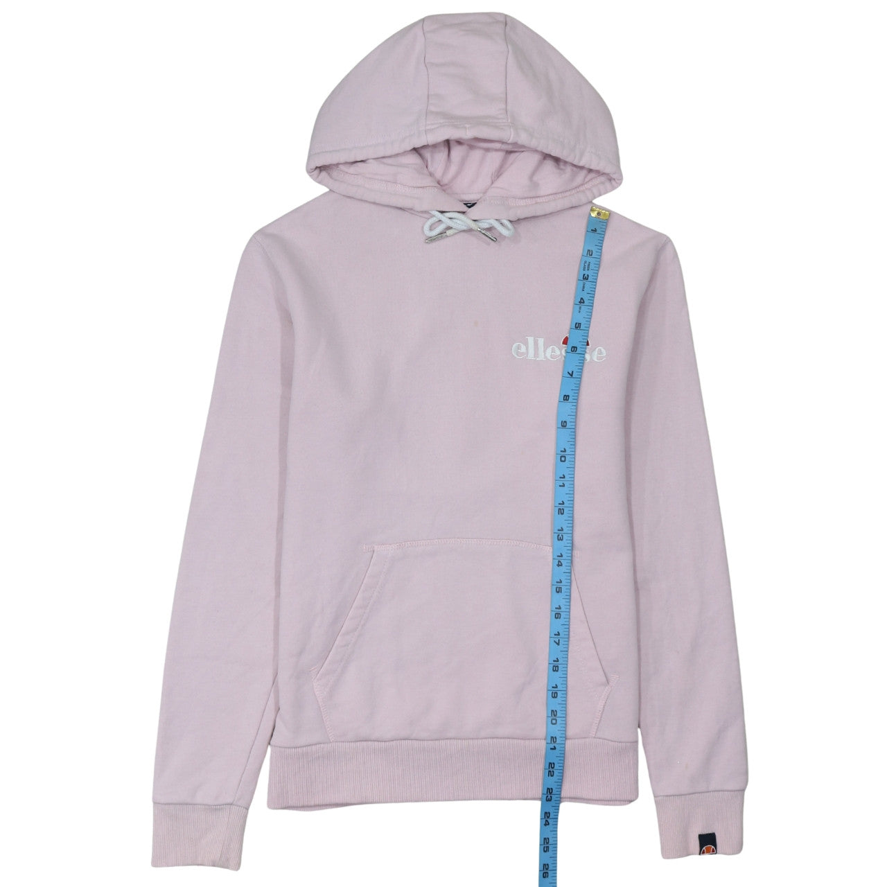 Ellesse Womens Pink Pullover Hoodie UK 6 Cotton Blend Hooded Sweatshirt