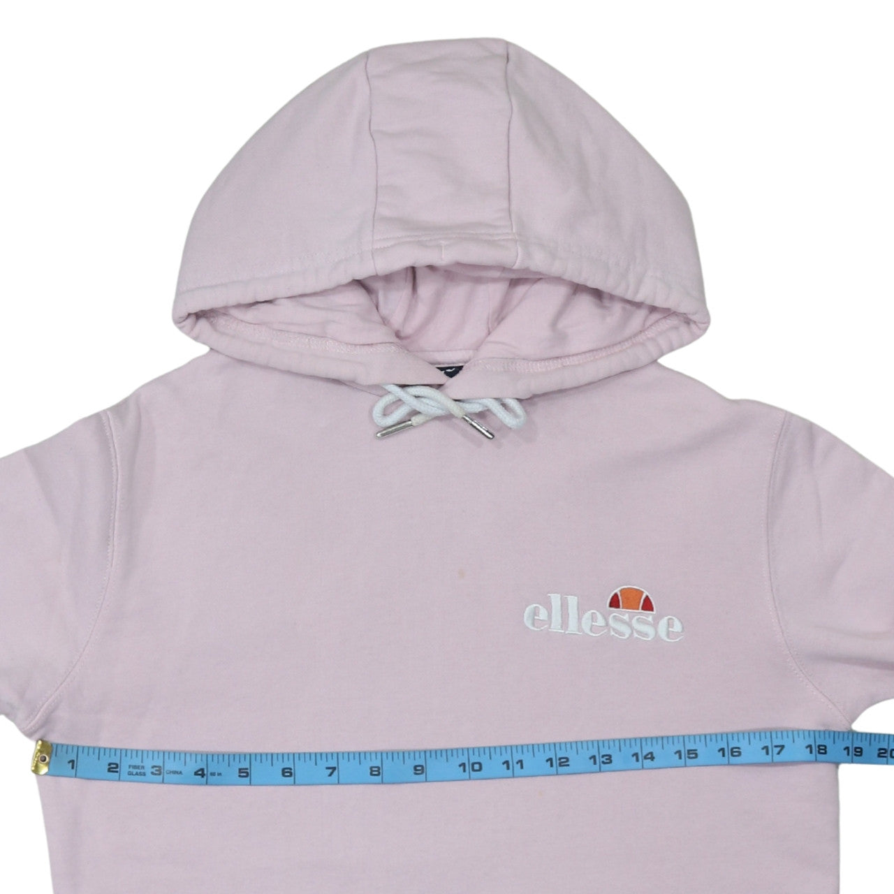 Ellesse Womens Pink Pullover Hoodie UK 6 Cotton Blend Hooded Sweatshirt