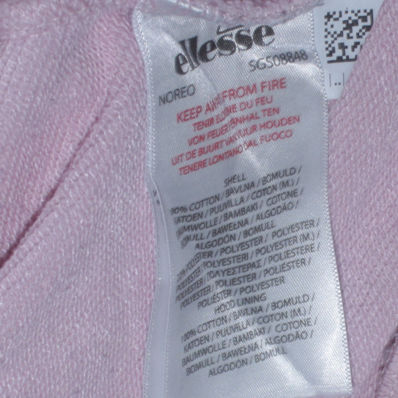 Ellesse Womens Pink Pullover Hoodie UK 6 Cotton Blend Hooded Sweatshirt