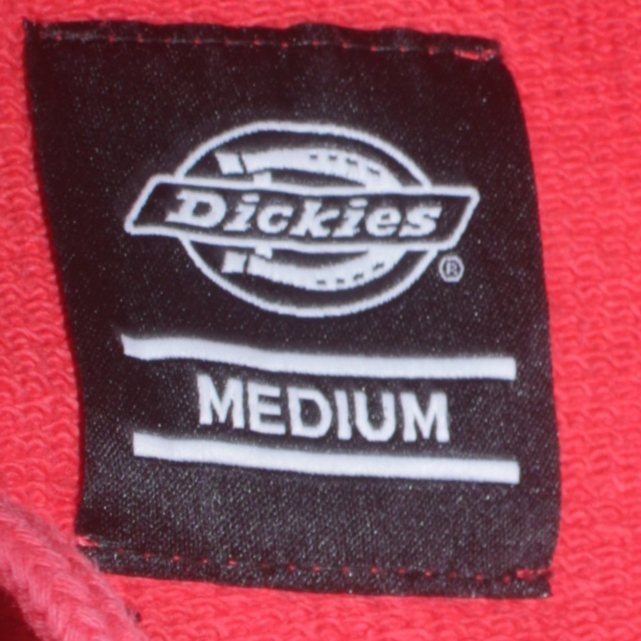 Dickies Mens Red Pullover Hoodie Medium Graphic Logo Cotton Blend
