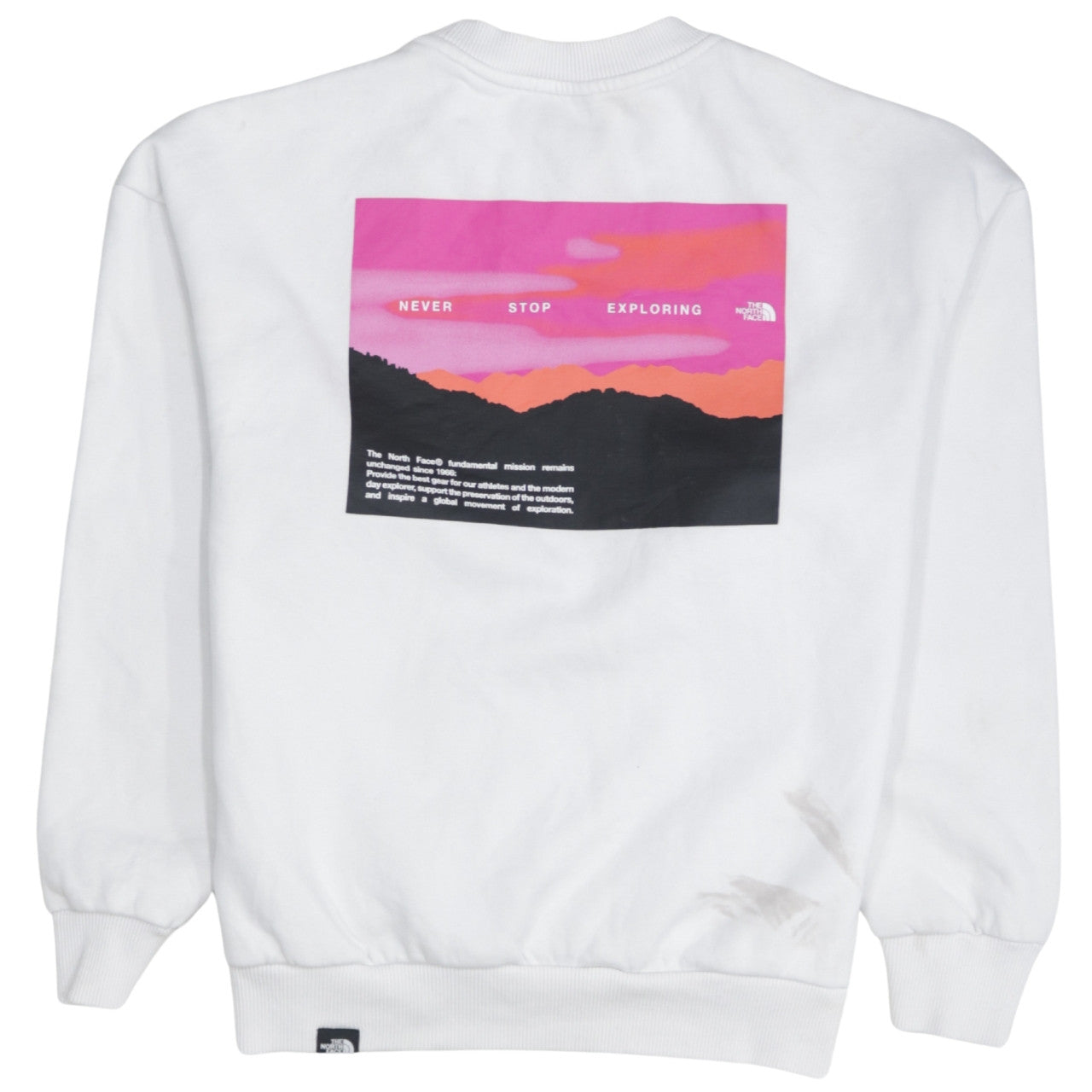 The North Face Womens White Small Pullover Sweatshirt Graphic Print
