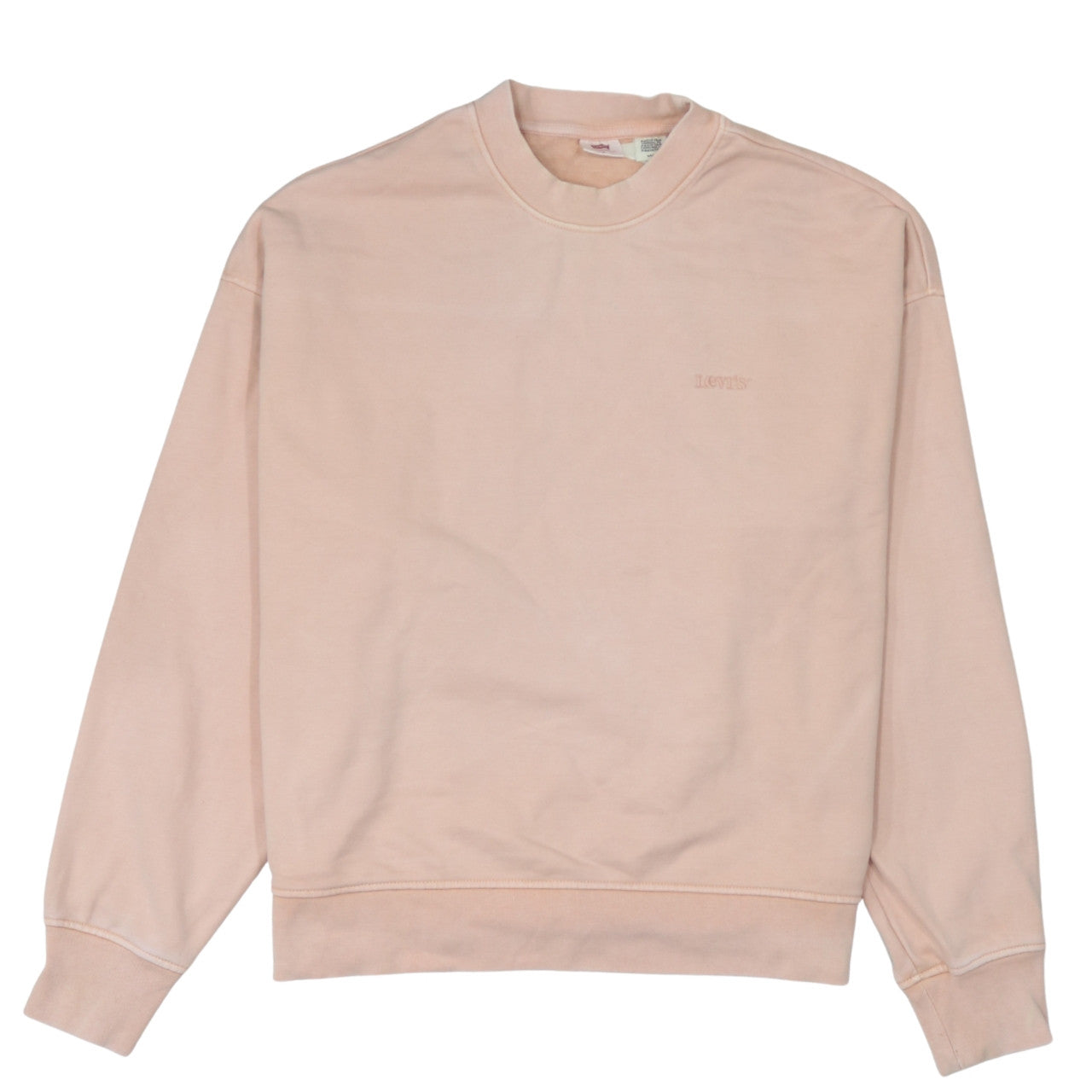 Levi's Women Pink Crew Neck Pullover Sweatshirt Size S Cotton Blend