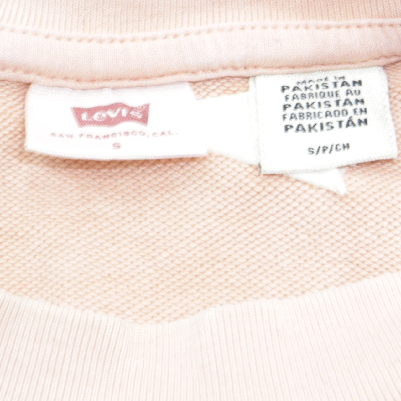 Levi's Women Pink Crew Neck Pullover Sweatshirt Size S Cotton Blend