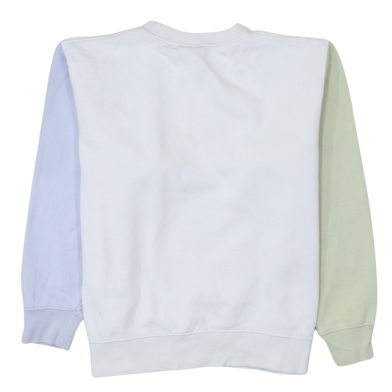 Nike Women White Colourblock Crew Neck Sweatshirt Size M 80s Style