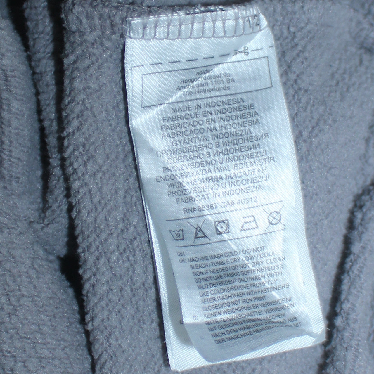 Adidas Women’s Grey 1/4 Zip Sweatshirt Size 14A Logo Print Pullover