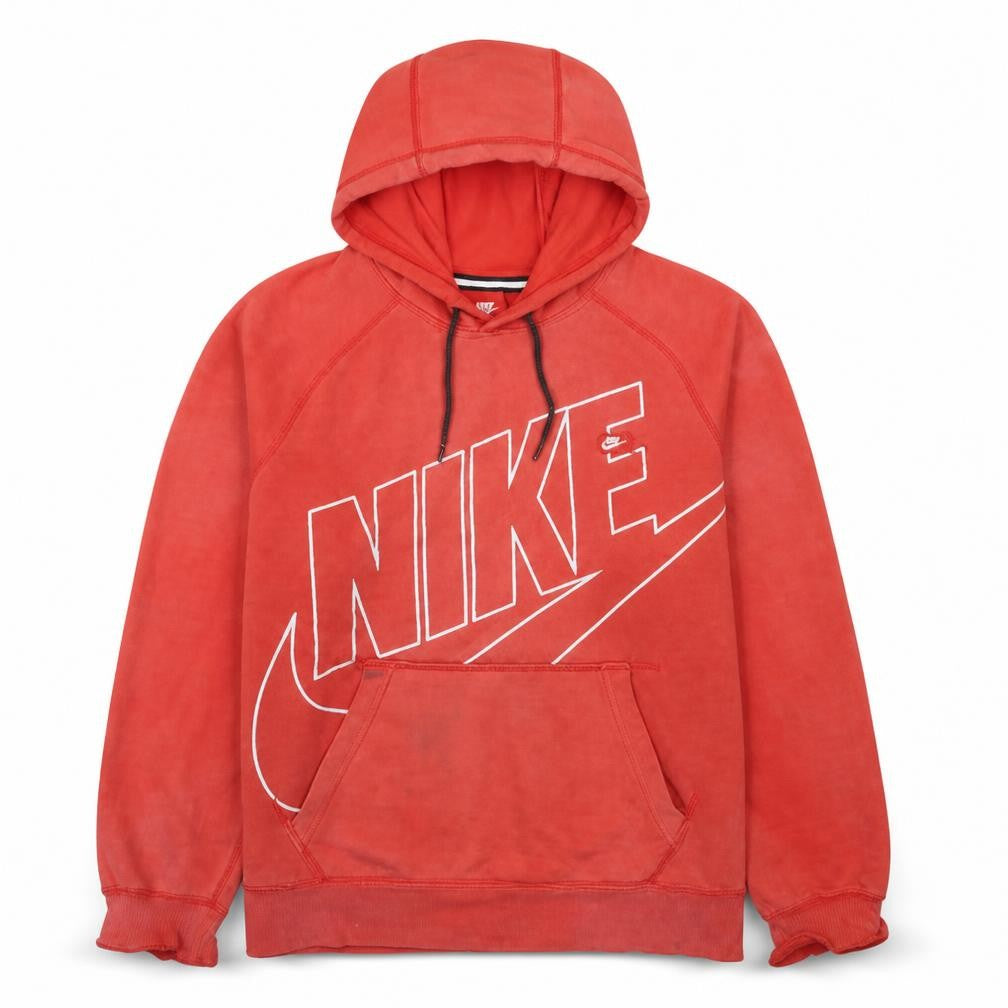 Nike Men's Red Pullover Hoodie Large Graphic Logo Fleece