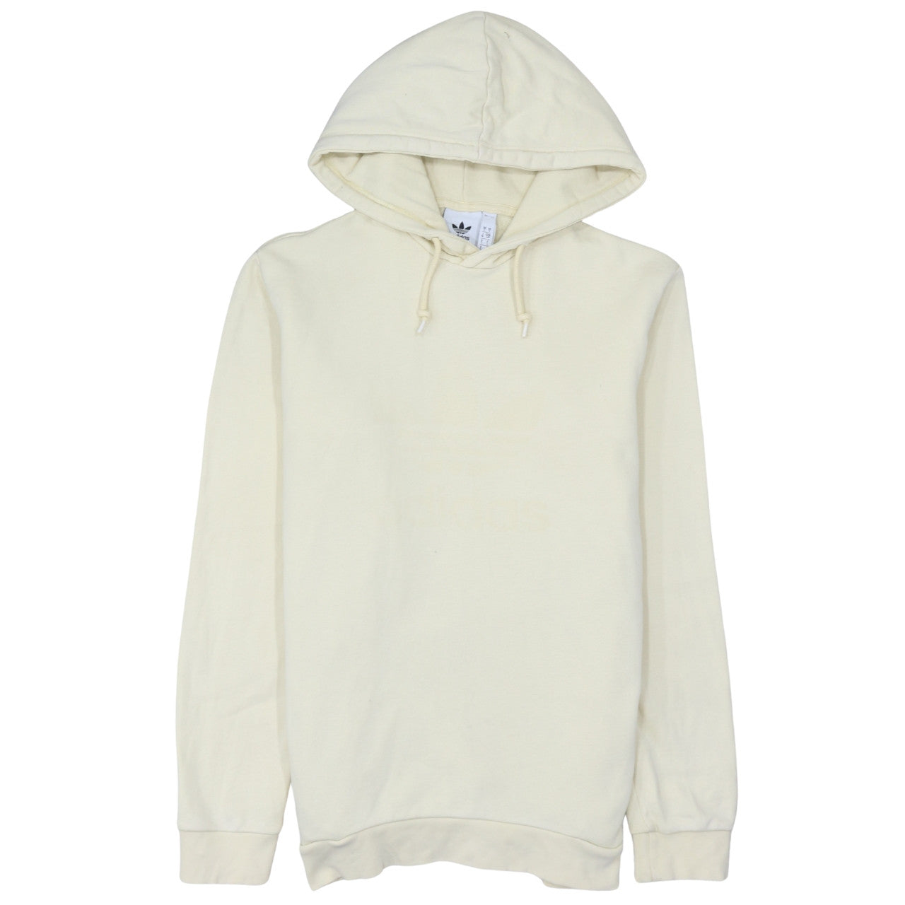 Adidas Men Beige Pullover Hoodie Size S Cotton Blend