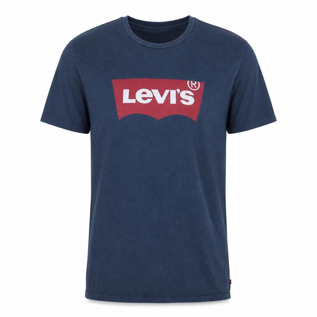 Levi's Men's Blue Graphic Logo Crew Neck Cotton T-Shirt Size M