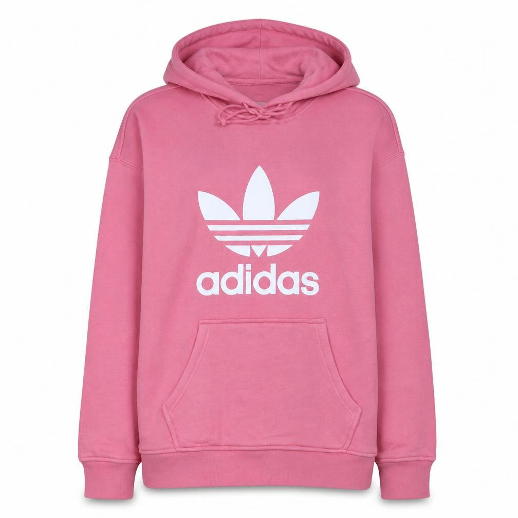 Adidas Womens Pink Pullover Hoodie XS Graphic Logo Cotton Casual