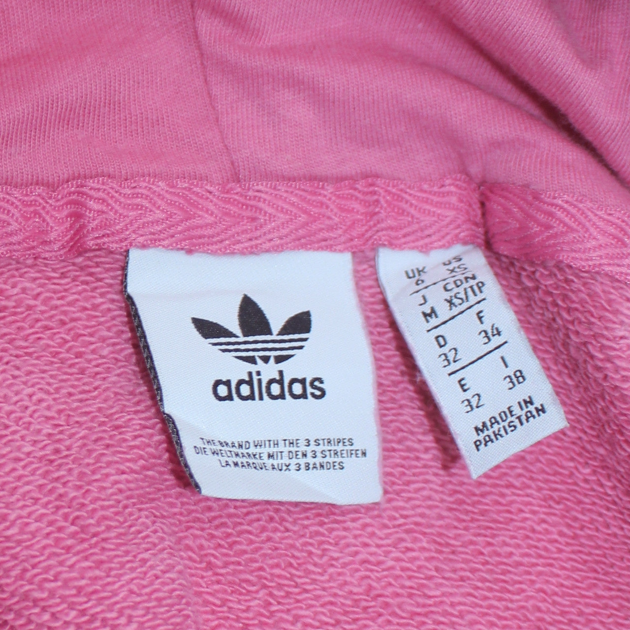Adidas Womens Pink Pullover Hoodie XS Graphic Logo Cotton Casual