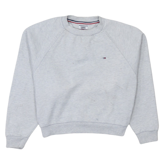 Tommy Jeans Women Grey Crew Neck Sweatshirt M Classic Fit