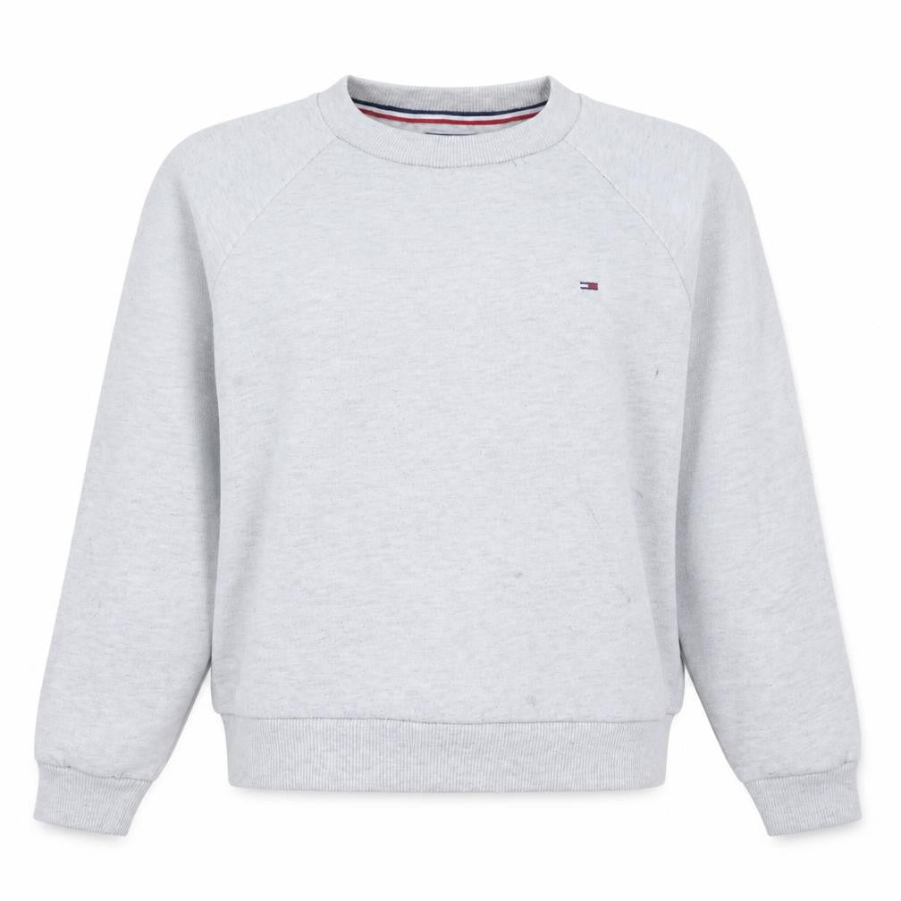 Tommy Jeans Women Grey Crew Neck Sweatshirt M Classic Fit