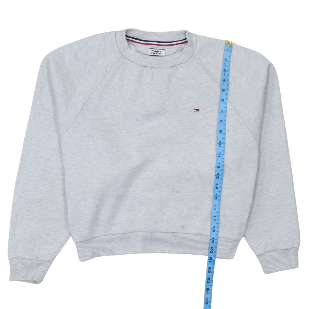Tommy Jeans Women Grey Crew Neck Sweatshirt M Classic Fit