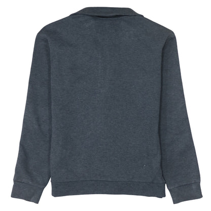 Back view of Adidas boys’ grey 11-12 years 1/2 zip pullover hoodie sweatshirt
