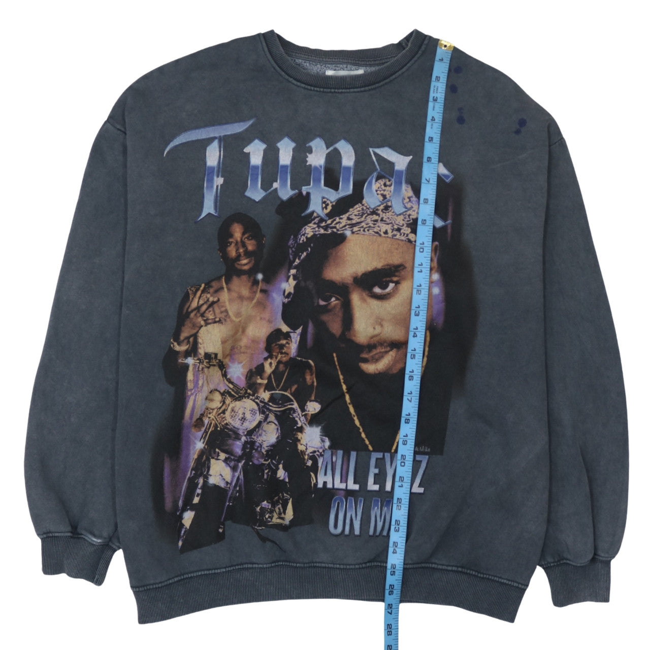 Pull&Bear Men Grey 2PAC Graphic Pullover Sweatshirt L