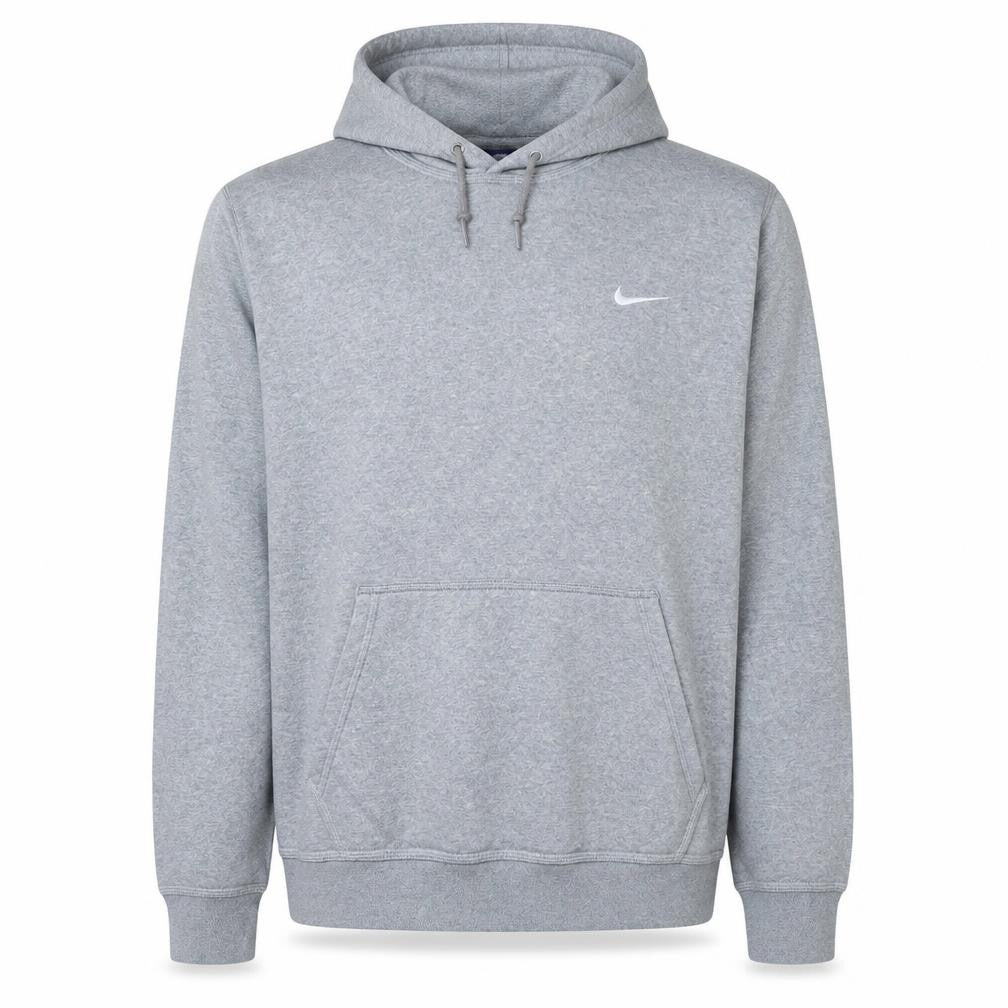 Nike Men's Grey XL Pullover Hoodie with Logo and Kangaroo Pocket