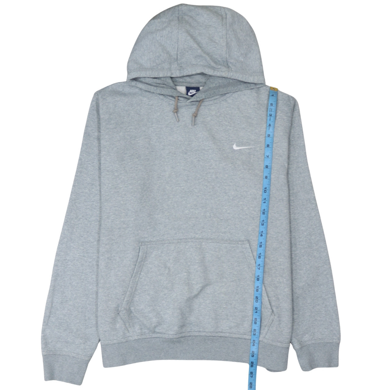 Nike Men's Grey XL Pullover Hoodie with Logo and Kangaroo Pocket