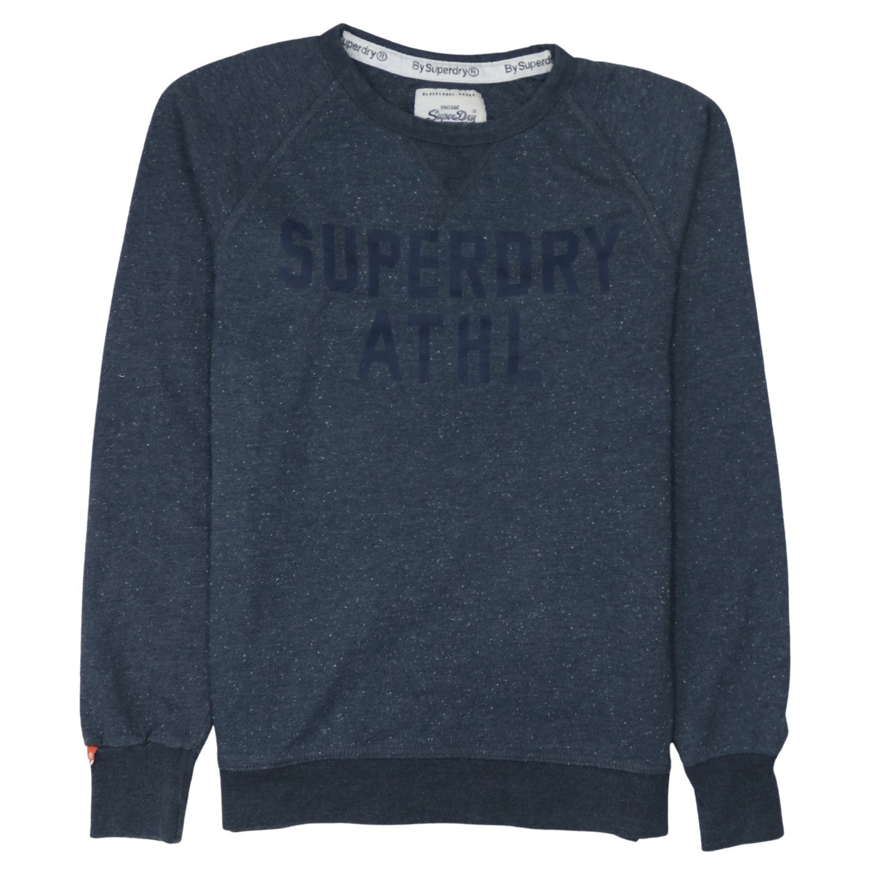 Superdry Men's Blue L Pullover Sweatshirt Crew Neck Logo Athletic
