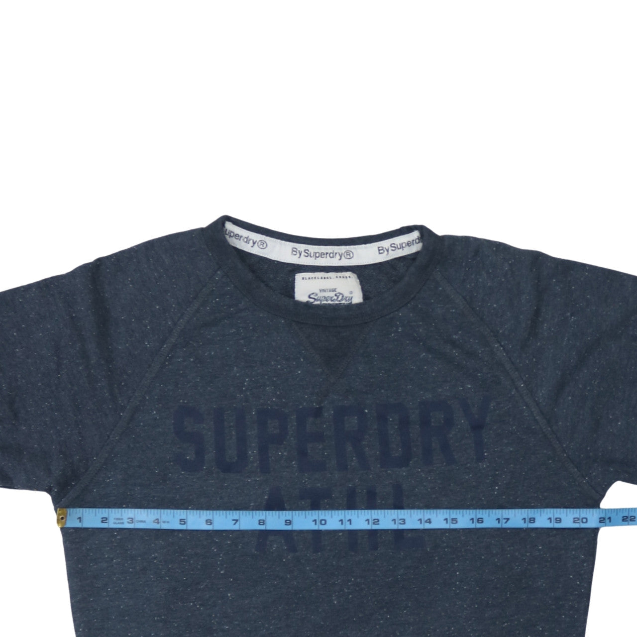 Superdry Men's Blue L Pullover Sweatshirt Crew Neck Logo Athletic