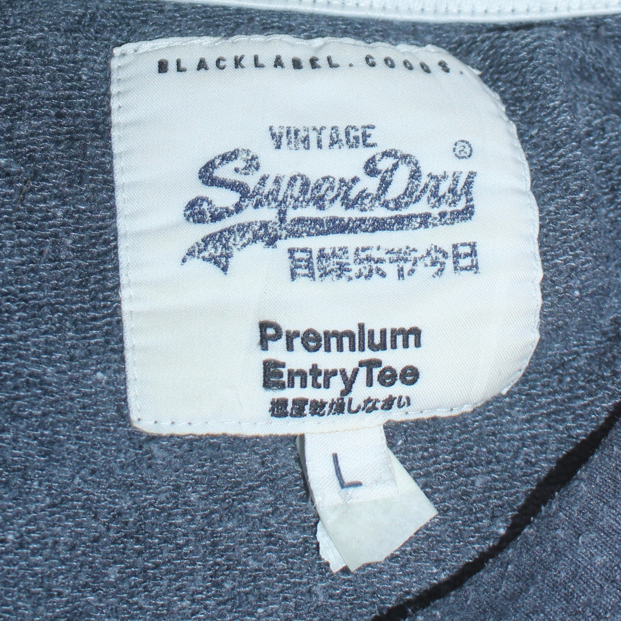 Superdry Men's Blue L Pullover Sweatshirt Crew Neck Logo Athletic