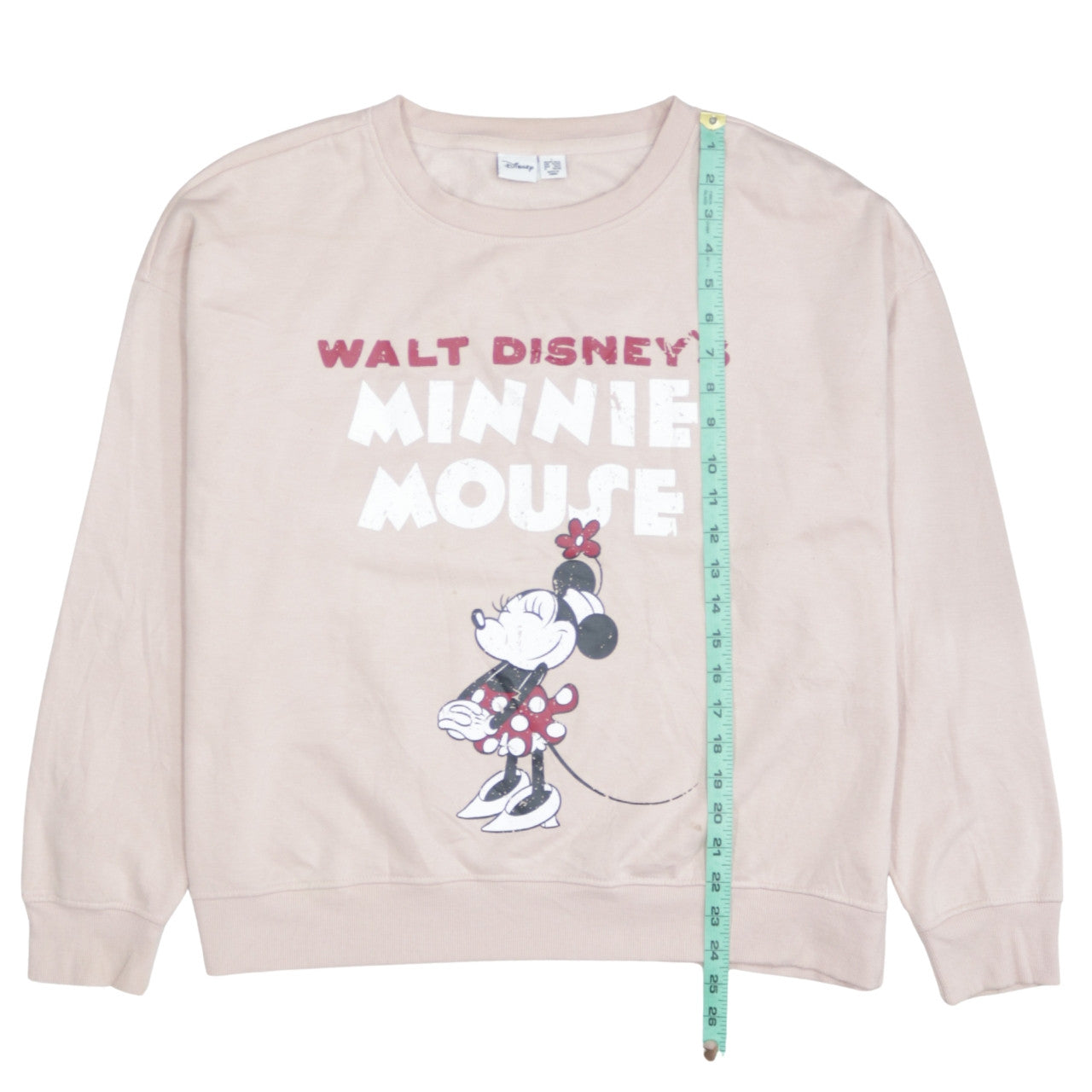 Disney Women’s Beige Minnie Mouse Pullover Sweatshirt Size L 14/16