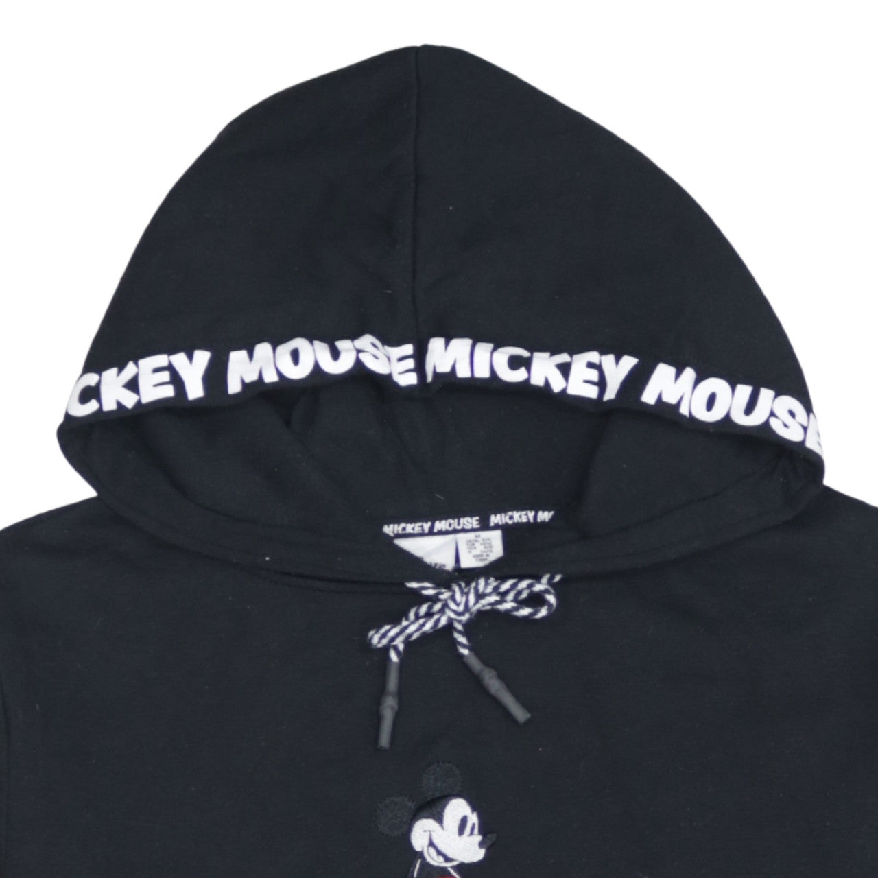 Disney Women's Black Mickey Mouse Hooded Pullover Sweatshirt Size M