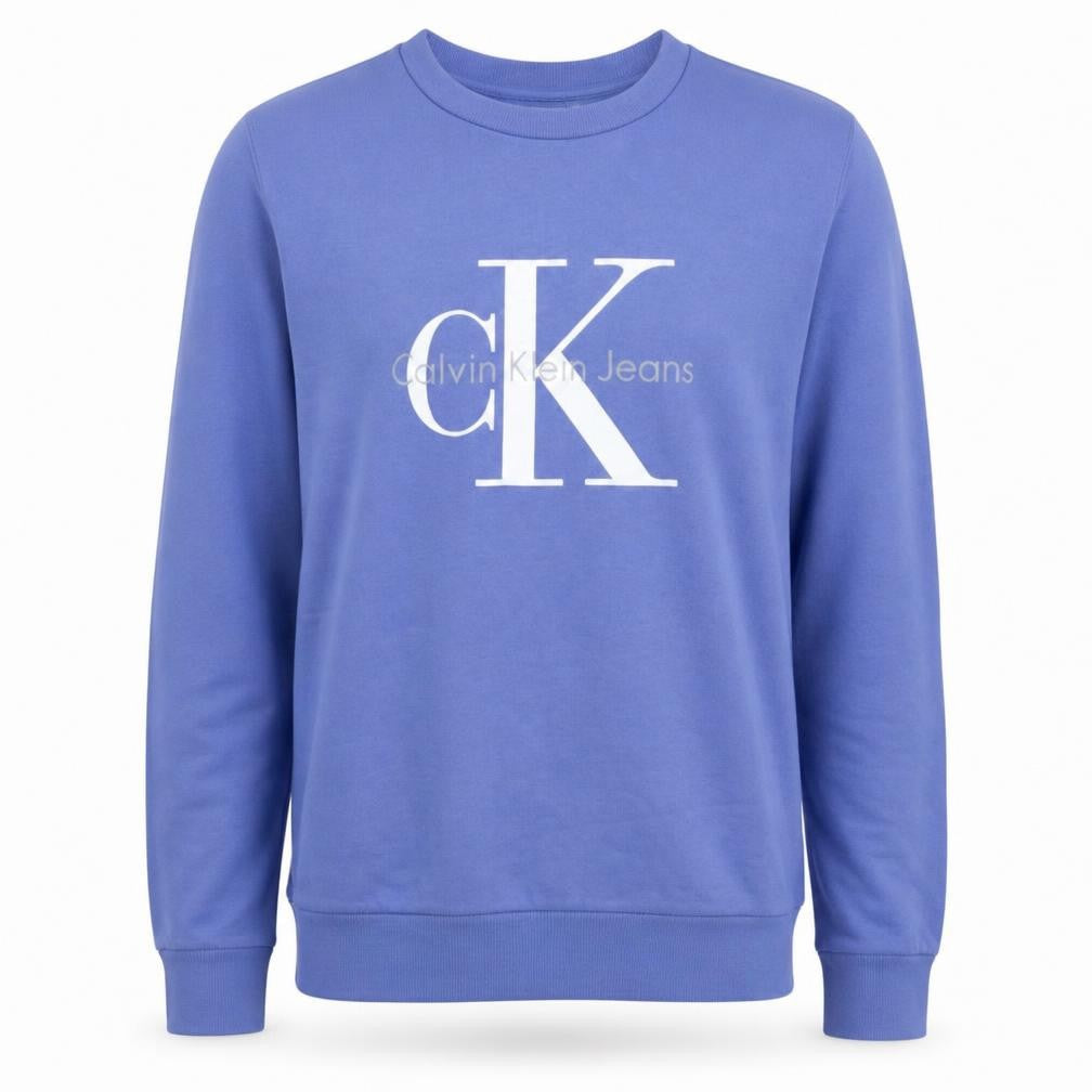 Calvin Klein Jeans Men's Blue Logo Pullover Sweatshirt M