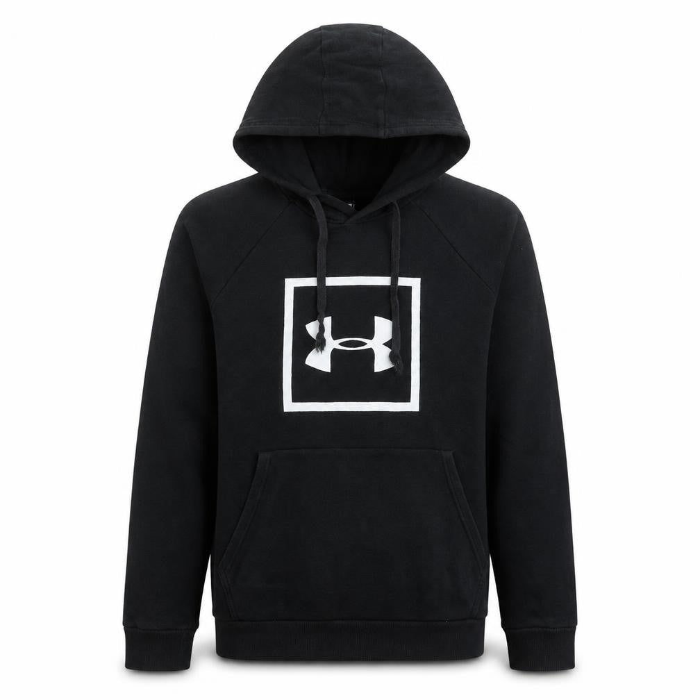 Under Armour Boys Black Pullover Hoodie Small Logo Fleece Sweatshirt