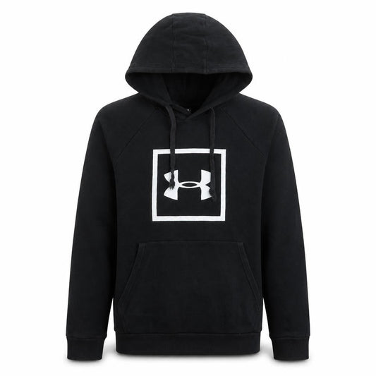 Under Armour Boys Black Pullover Hoodie Small Logo Fleece Sweatshirt