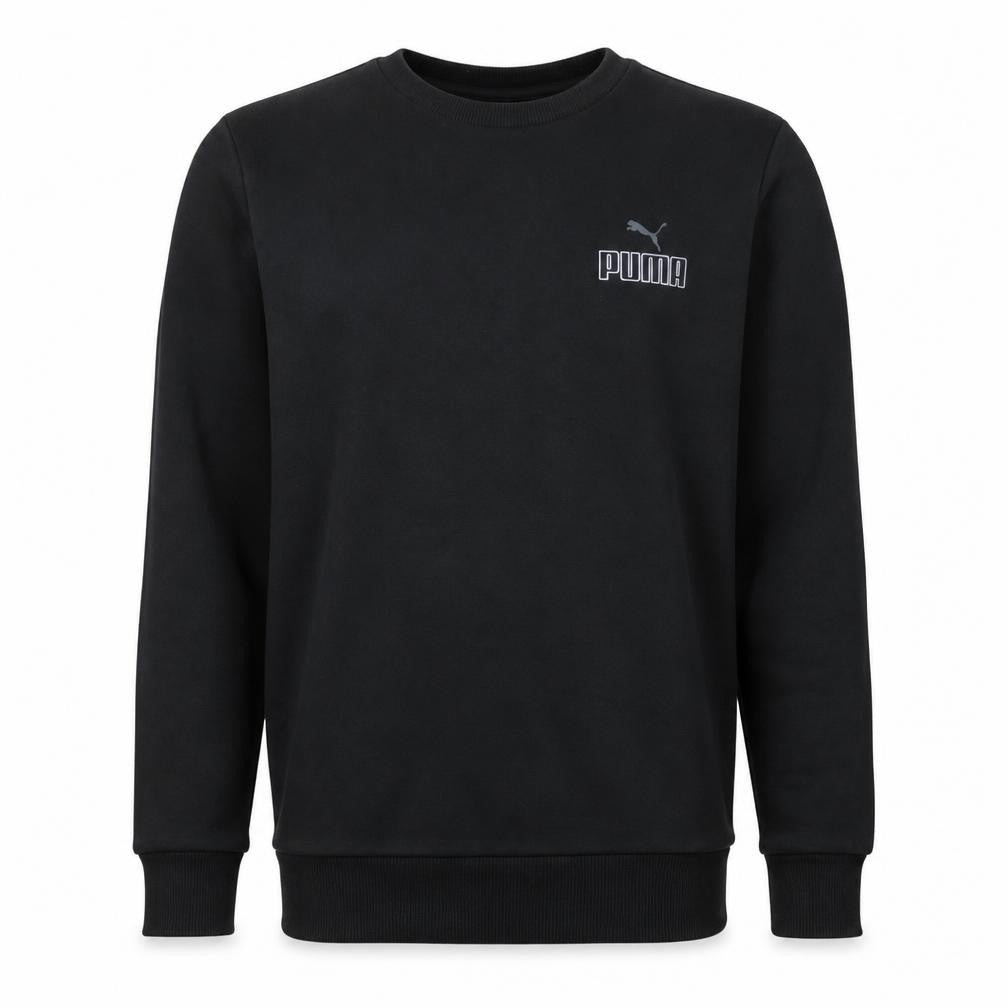 Puma Men’s Black Small Pullover Crew Neck Logo Sweatshirt