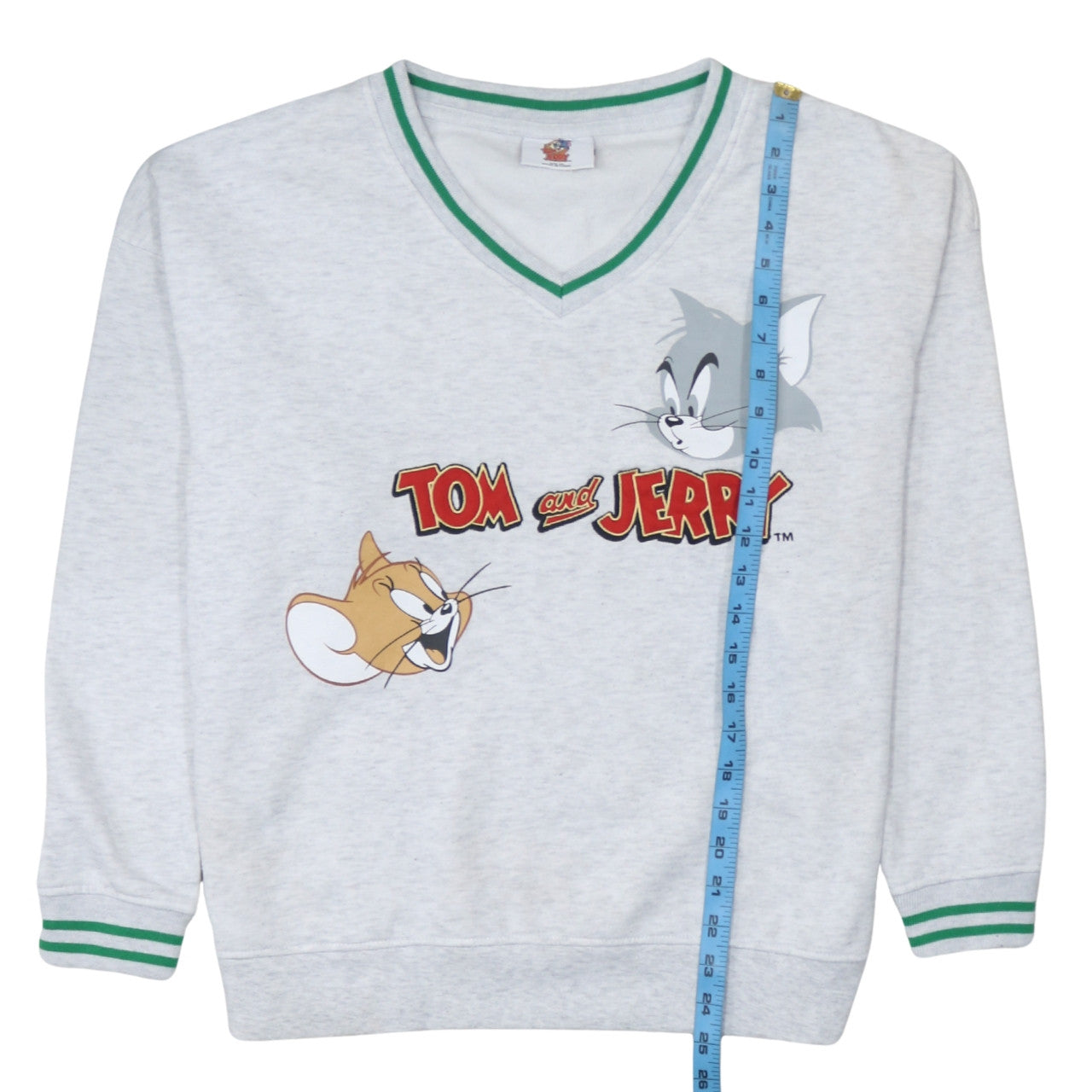 Primark Teens Grey Tom and Jerry V-Neck Pullover Sweatshirt XS