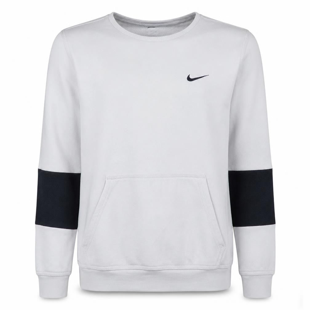 Nike Men's White Crew Neck Pullover Sweatshirt M Sports Fleece