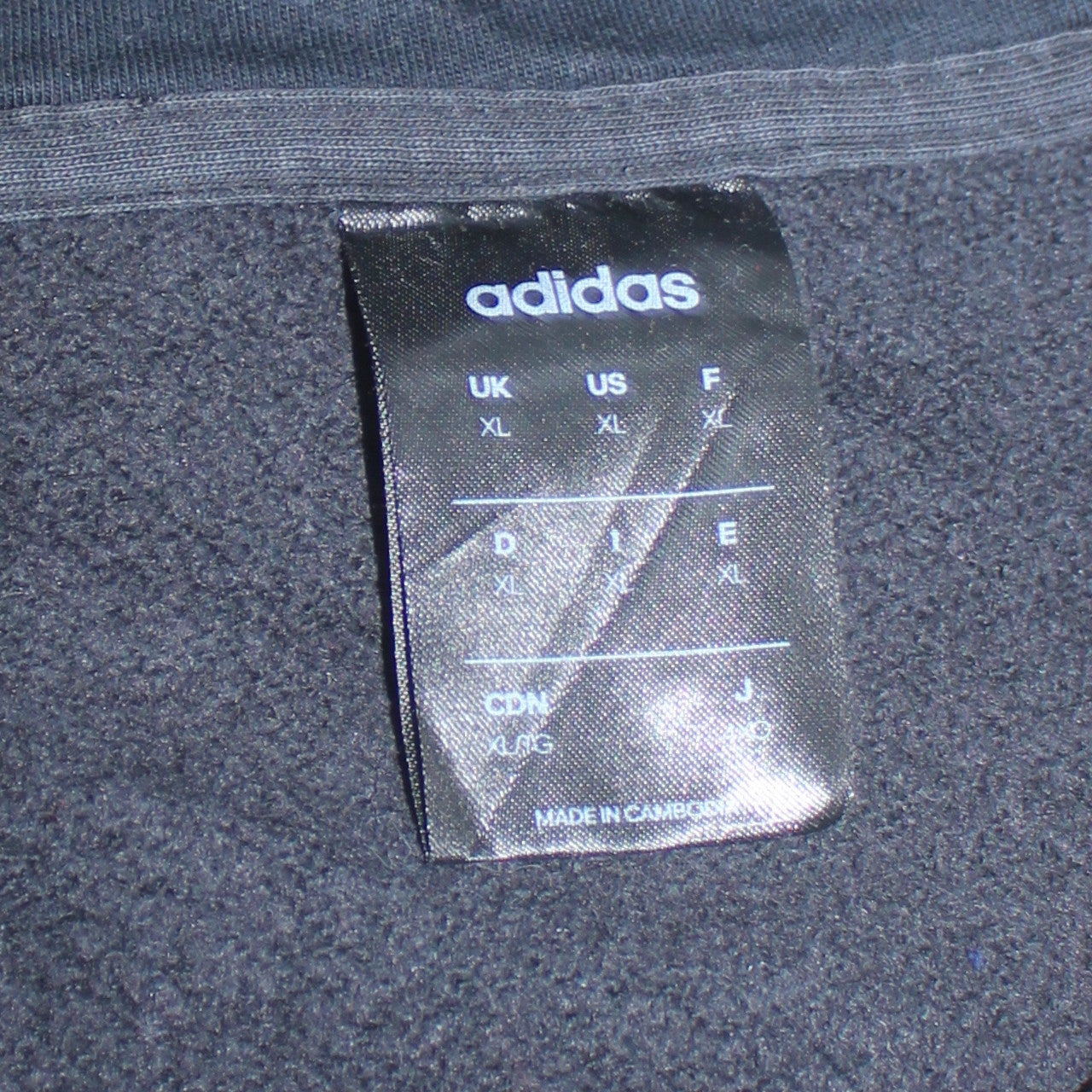 adidas Men's Black XL Full Zip Hoodie Sweatshirt