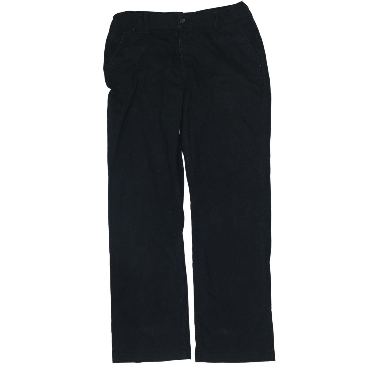 Lee Women's Black Mid Rise Straight Leg Cotton Trousers M
