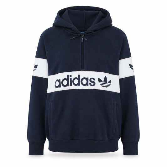 Adidas Originals Womens Navy Hoodie 1/2 Zip Hooded Sweatshirt Size 10