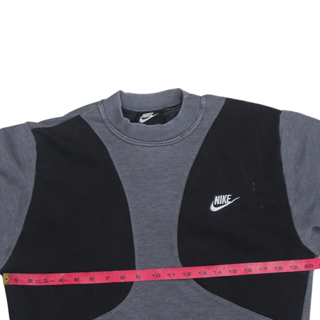 Nike Men's Grey Black Logo Crew Neck Pullover Sweatshirt 2XL