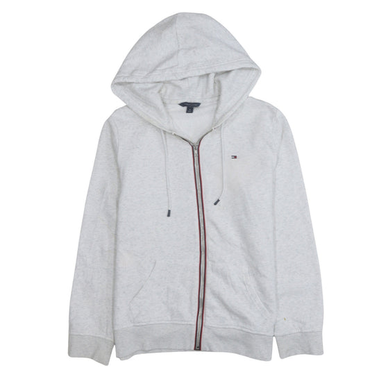 Tommy Hilfiger Men’s Grey Full Zip Hoodie M Logo Fleece Casual