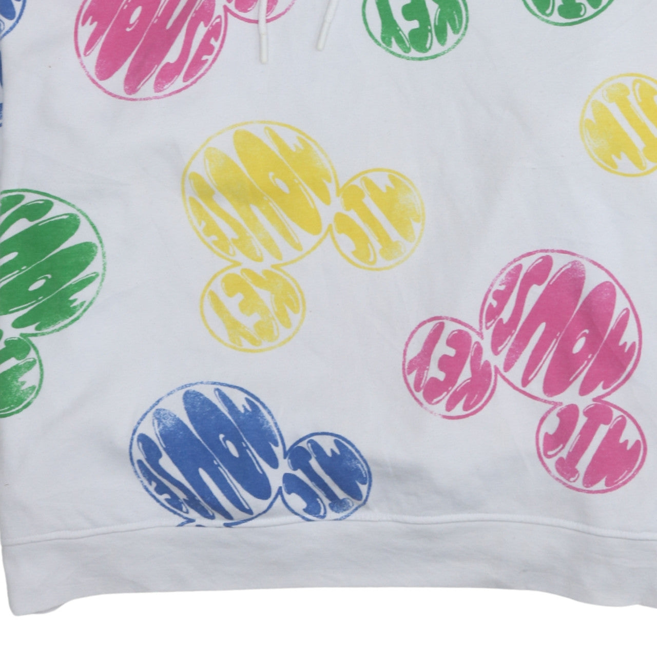 Disney Women White Multicoloured Mickey Mouse Hoodie 2XL Pullover