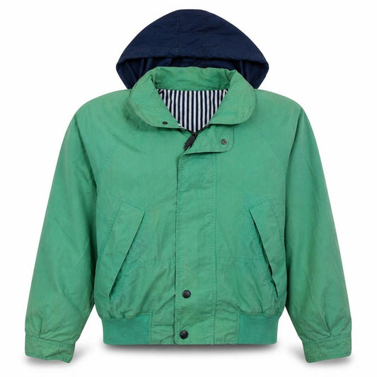 Nautica Women’s Green Cotton Hooded Bomber Jacket XL