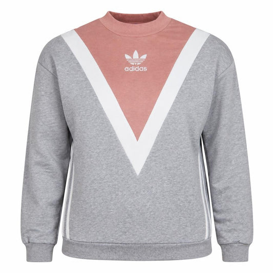 Adidas Women’s Grey Pink Colourblock Pullover Sweatshirt Size 14A
