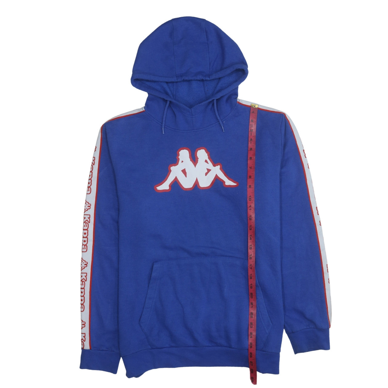 Kappa Men's Blue XL Pullover Hoodie with Logo Tape Sleeves