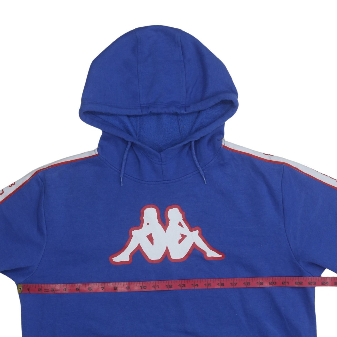 Kappa Men's Blue XL Pullover Hoodie with Logo Tape Sleeves